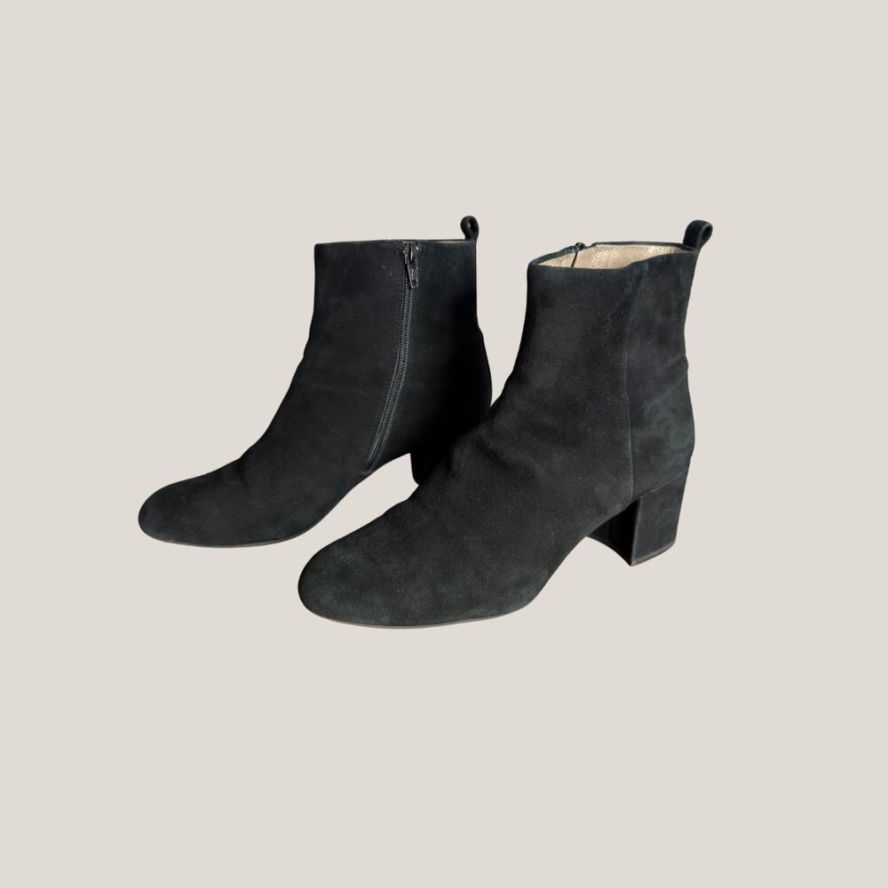 Women's Gianni Bini Black Suede Block Heel Ankle Boots Size 9